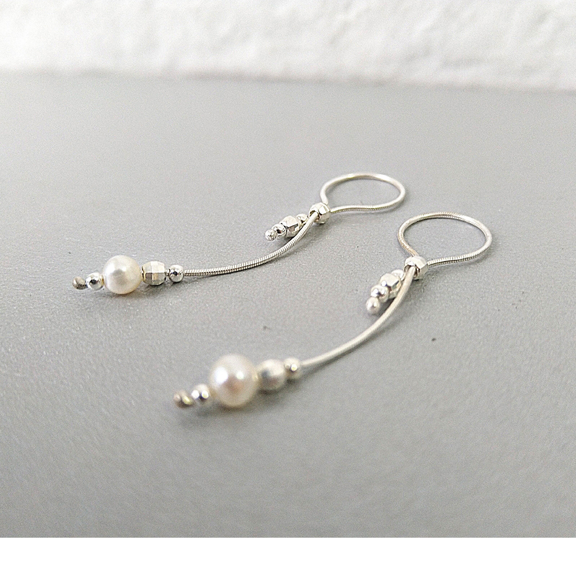 Adjustable Handmade Sterling Silver Breast Jewelry with Natural Pearls — Image 3 of 14