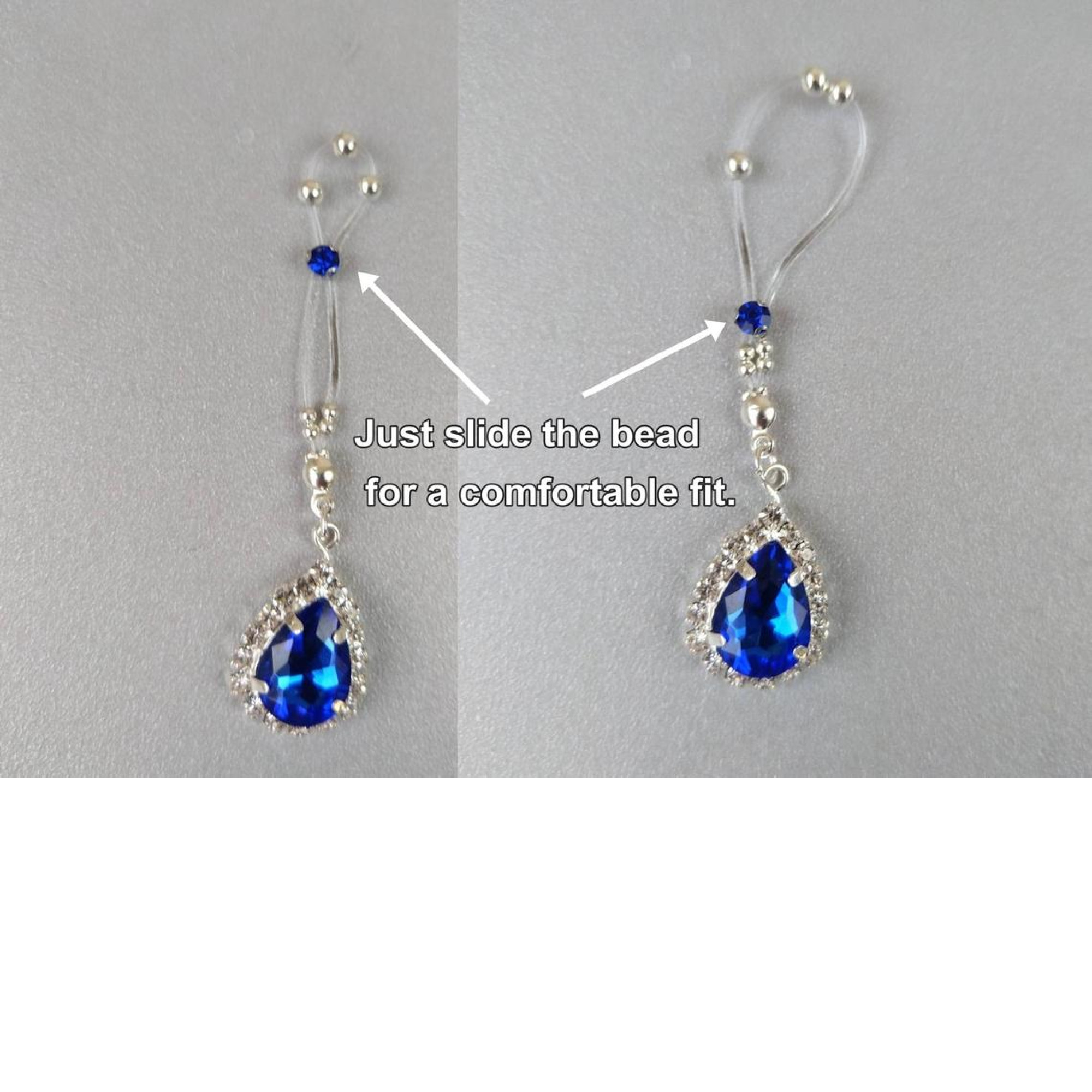 Crystal Nipple Rings – Handmade Fake Piercing with Silver Beads and Sparkling Glass Crystals, No Piercing Needed — Image 3 of 8