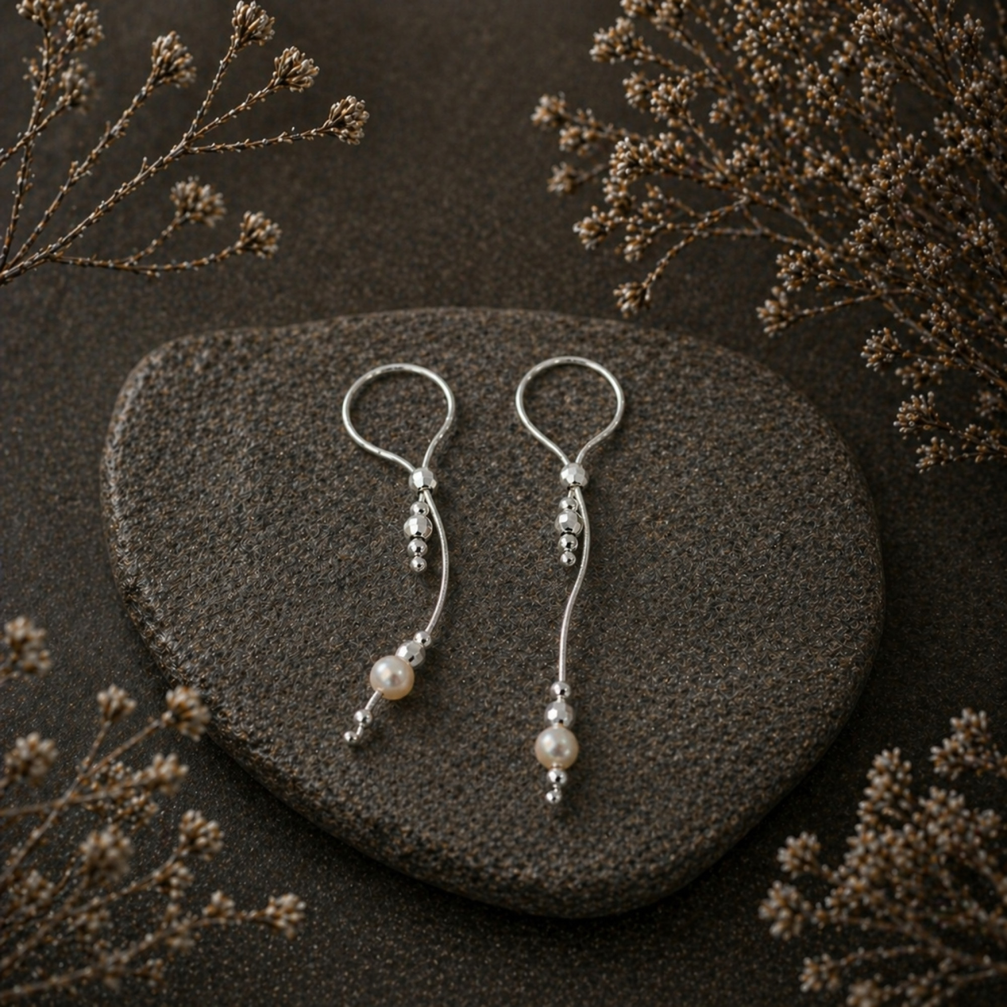 Adjustable Handmade Sterling Silver Breast Jewelry with Natural Pearls — Image 6 of 14