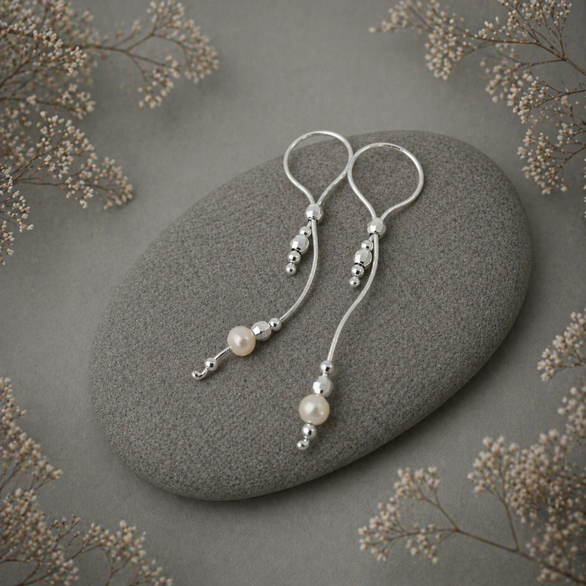 Adjustable Handmade Sterling Silver Breast Jewelry with Natural Pearls — Image 2 of 14