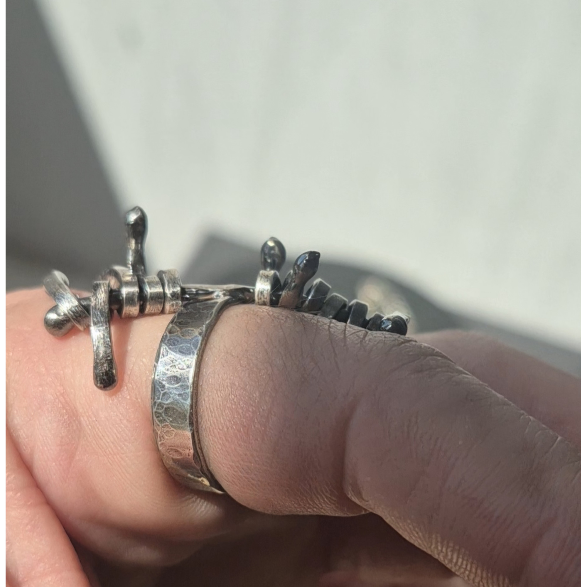 Handmade Articulated Sterling Silver R4ing with Moving Parts | SilverBuds — Image 5 of 10
