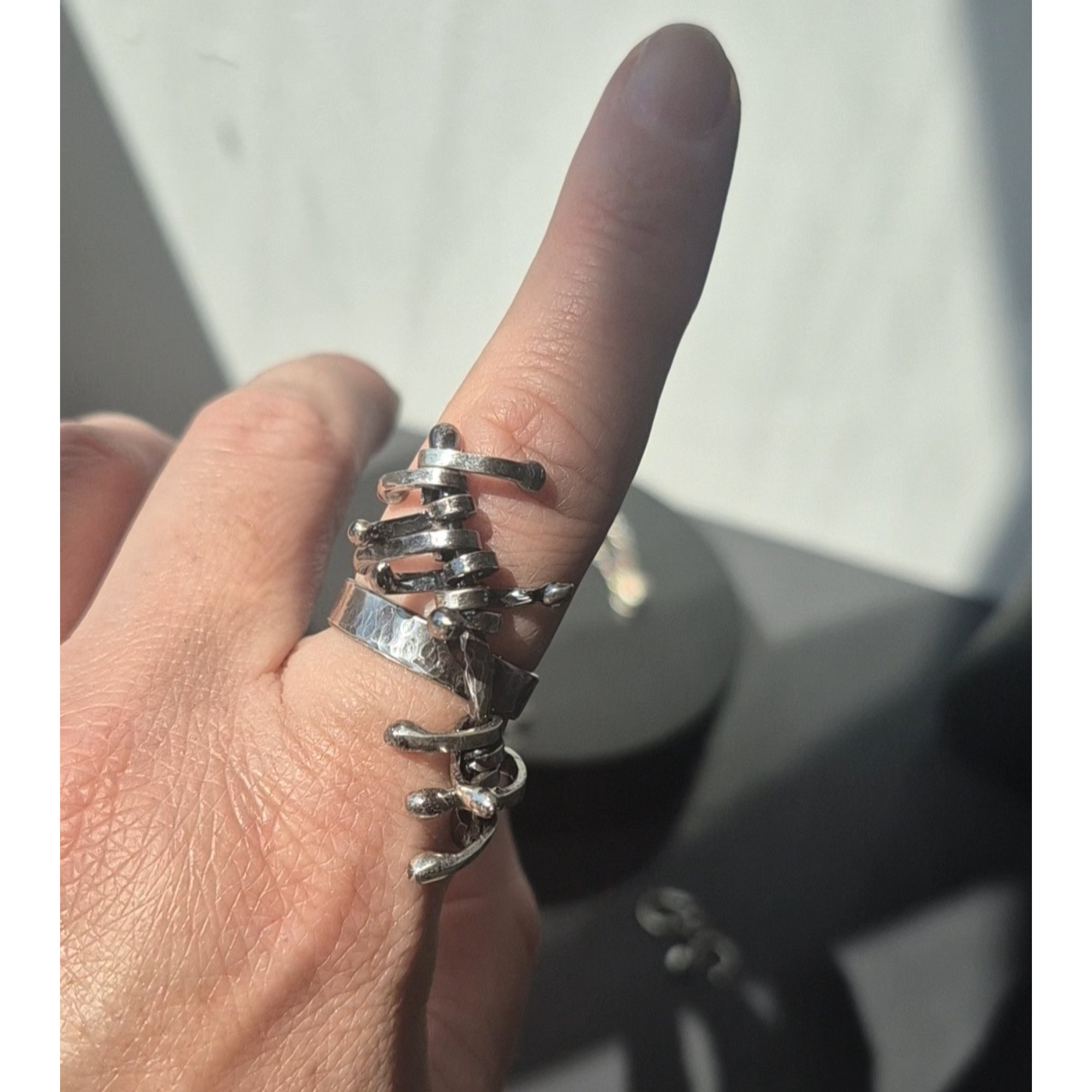 Handmade Articulated Sterling Silver R4ing with Moving Parts | SilverBuds — Image 10 of 10