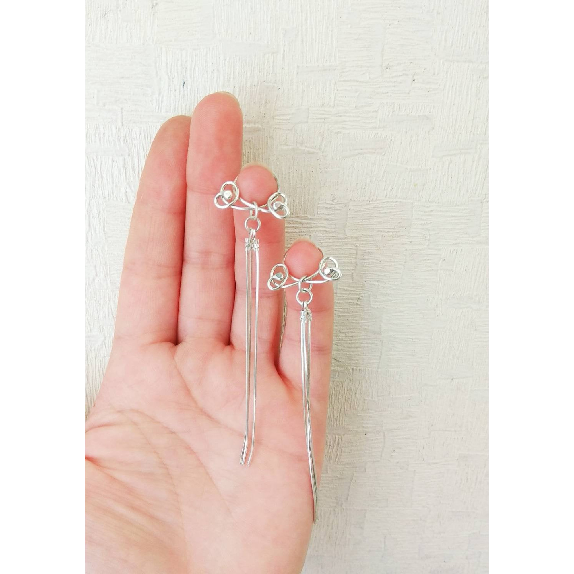 Solid Silver Nipple rings with long chains - Non Piercing Nipple Ring — Image 5 of 9