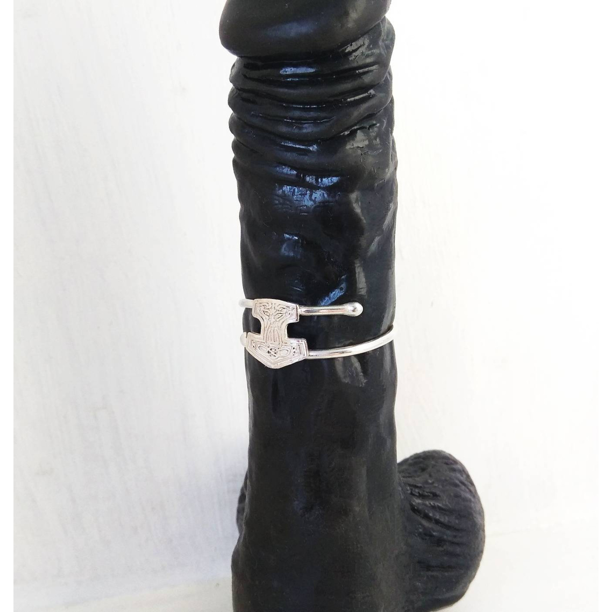 Thor's Hammer Mjolnir Sterling silver cock ring  - Adjustable penis ring - jewelry for mens — Image 11 of 11