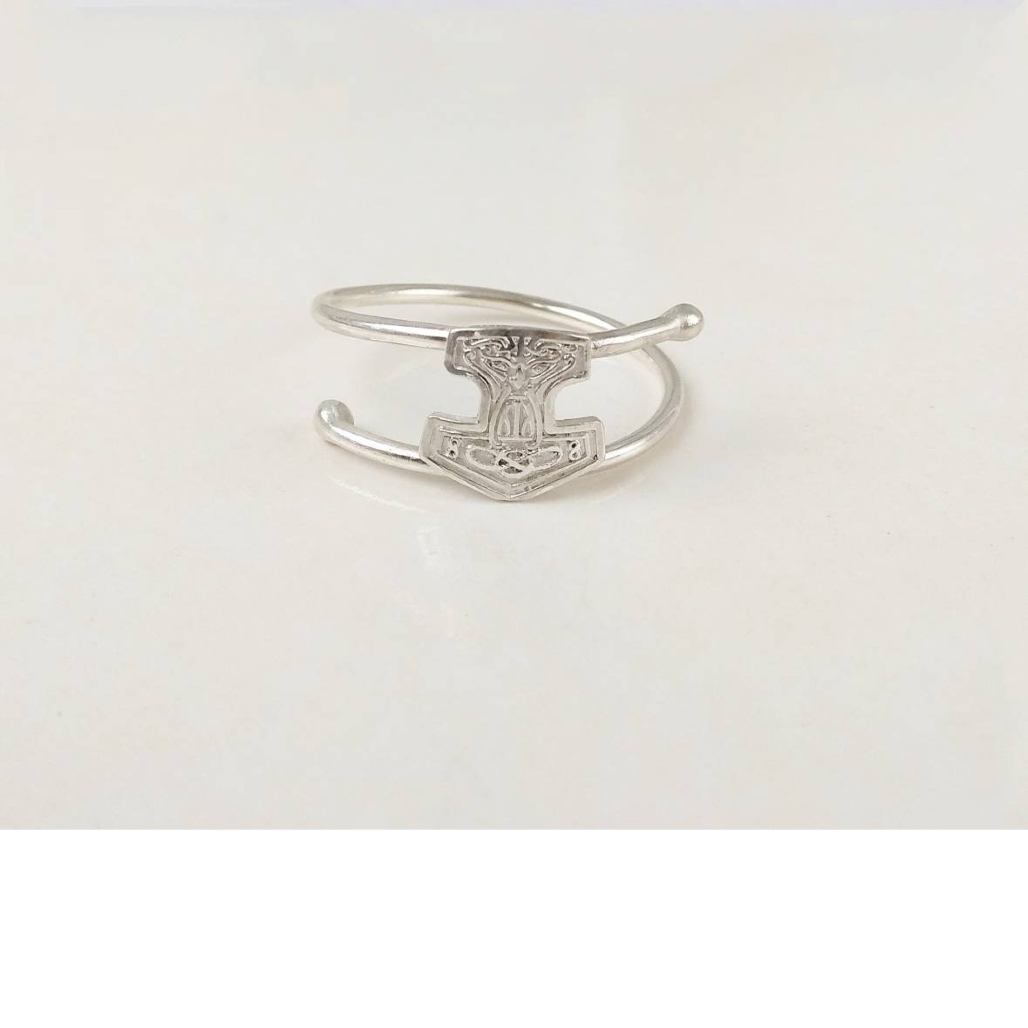 Thor's Hammer Mjolnir Sterling silver cock ring  - Adjustable penis ring - jewelry for mens — Image 5 of 11
