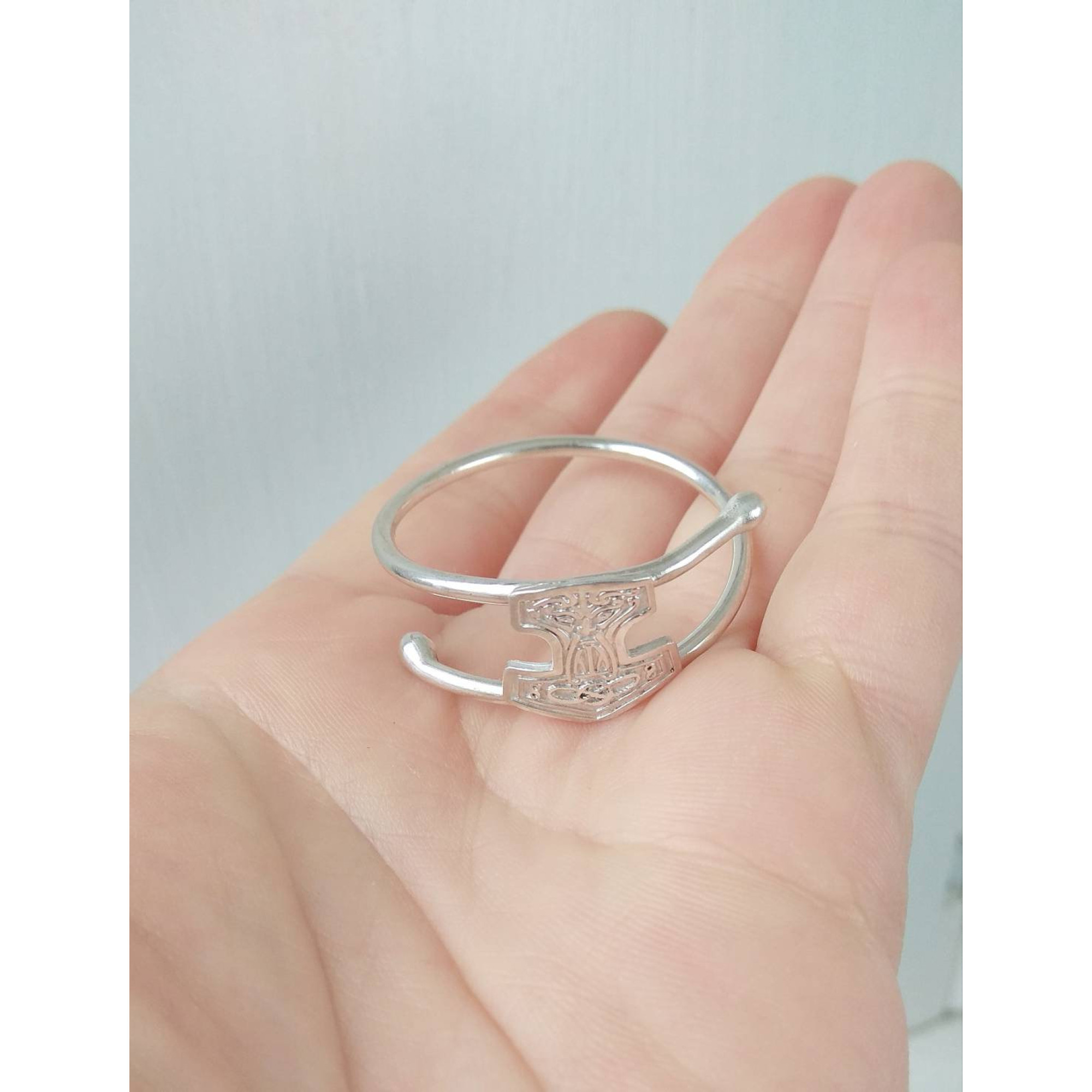 Thor's Hammer Mjolnir Sterling silver cock ring  - Adjustable penis ring - jewelry for mens — Image 6 of 11