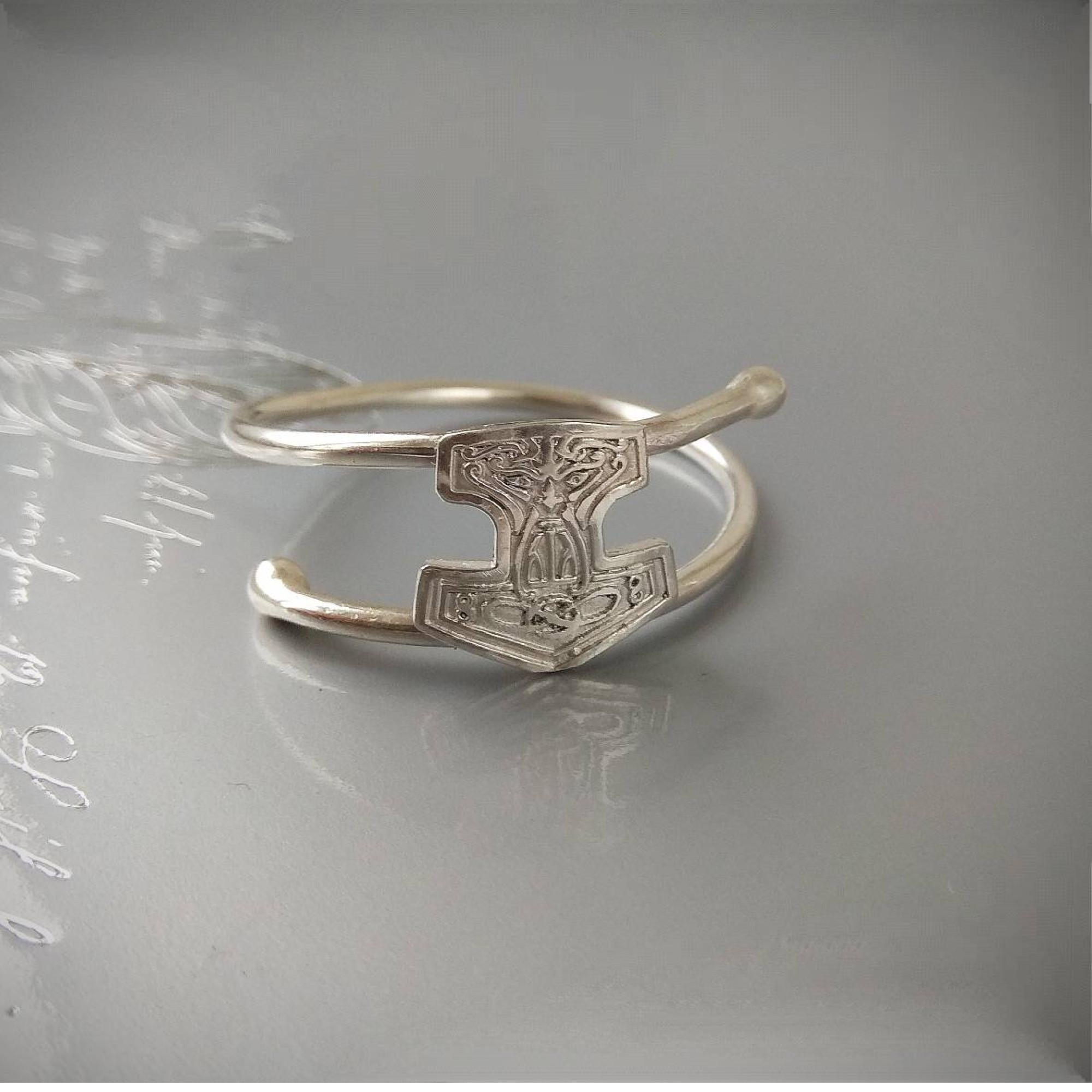 Thor's Hammer Mjolnir Sterling silver cock ring  - Adjustable penis ring - jewelry for mens — Image 7 of 11