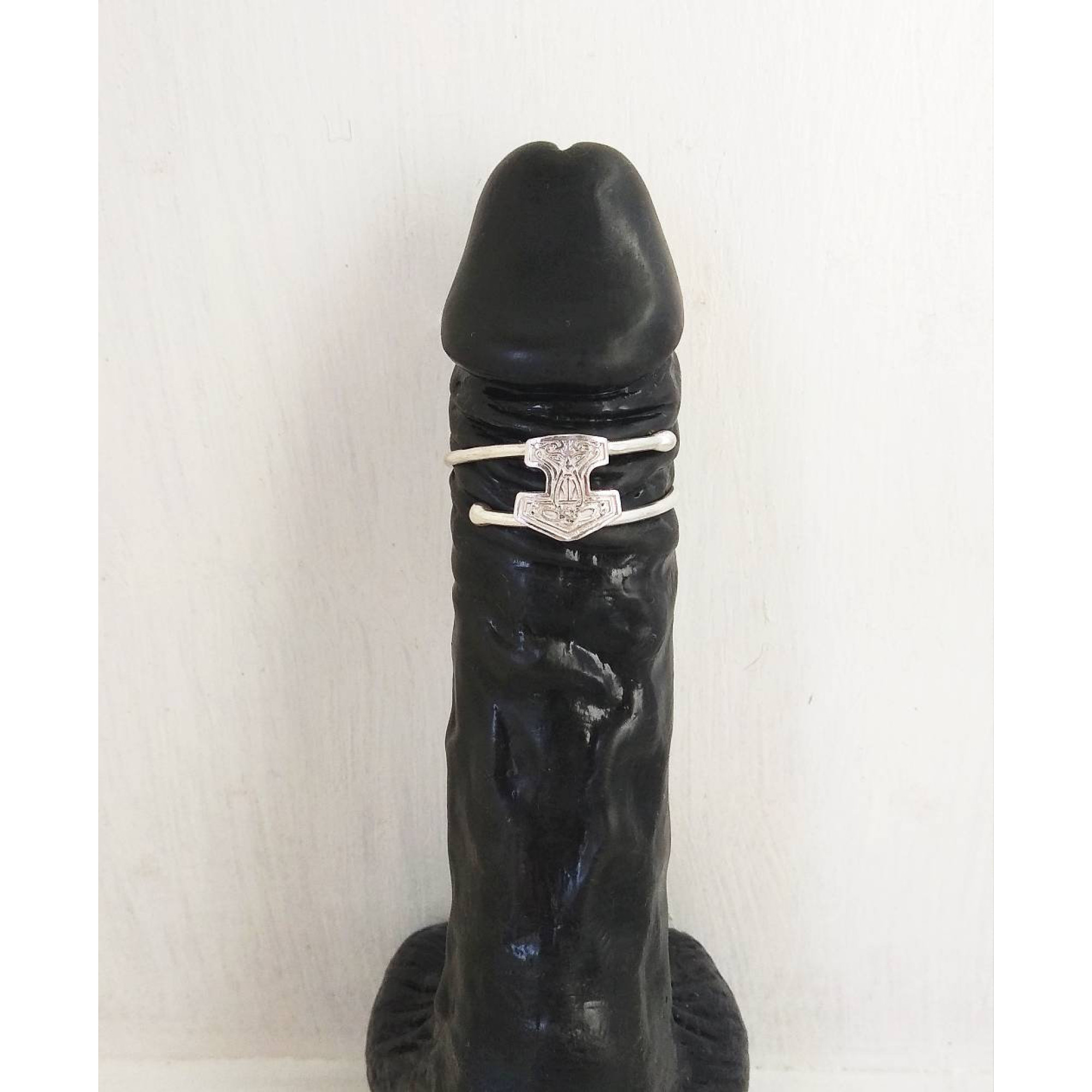 Thor's Hammer Mjolnir Sterling silver cock ring  - Adjustable penis ring - jewelry for mens — Image 10 of 11