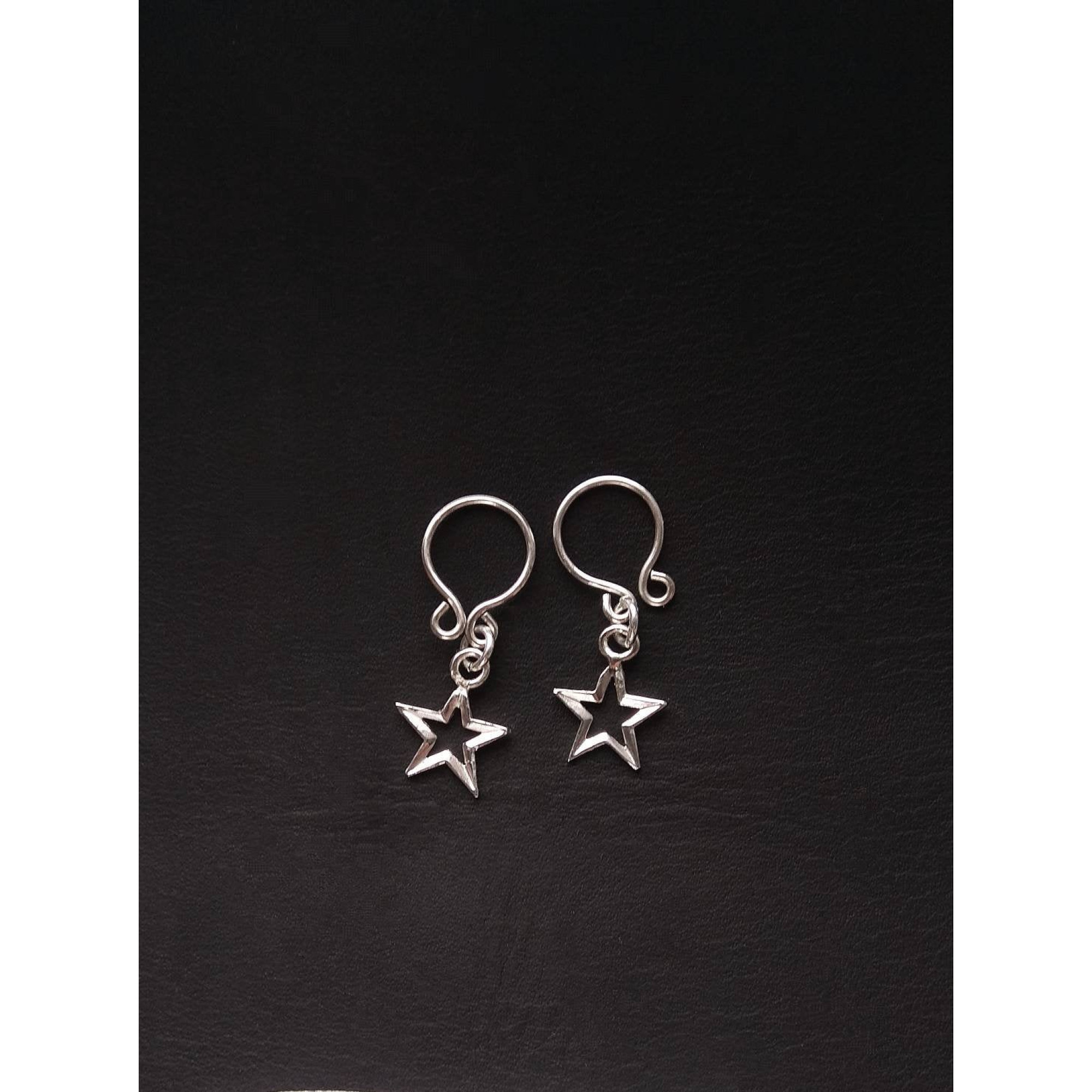 Non Piercing adjustable Nipple Ring with silver stars - Handmade sterling Silver Nipple Rings — Image 9 of 10