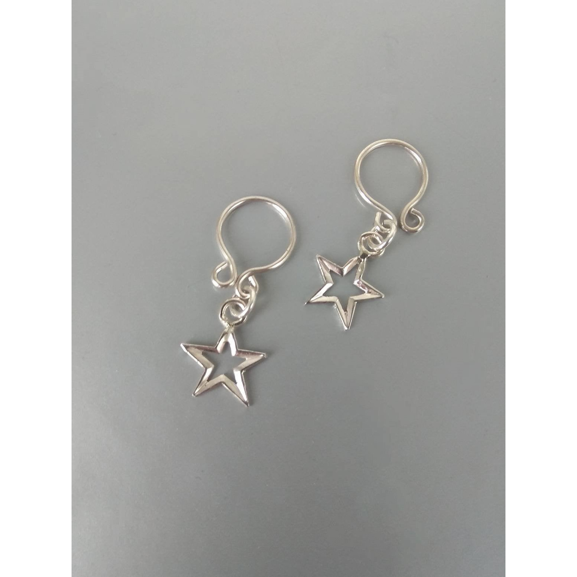 Non Piercing adjustable Nipple Ring with silver stars - Handmade sterling Silver Nipple Rings — Image 8 of 10