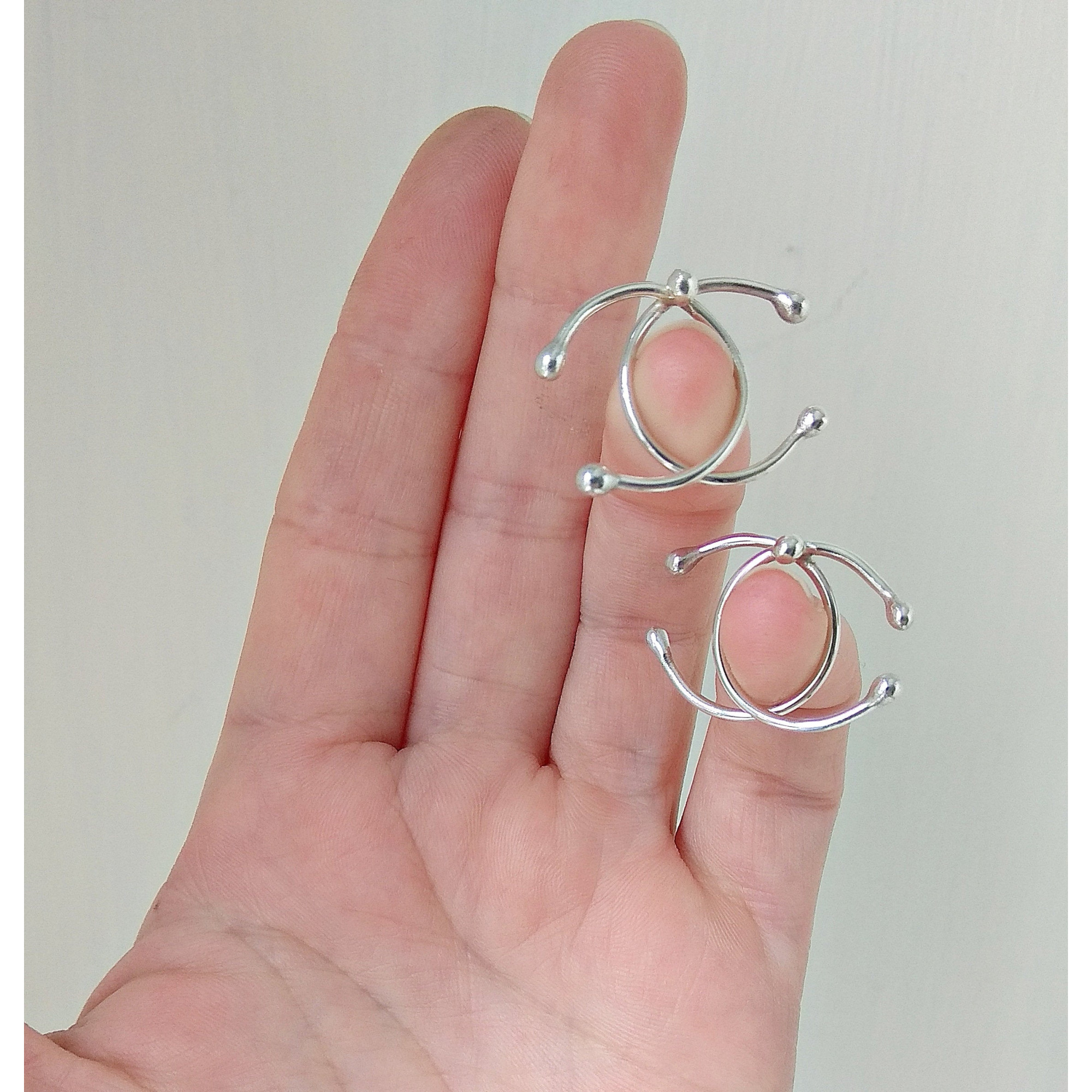 Handmade Silver Nipple Rings Non Piercing adjustable Nipple Rings — Image 4 of 5