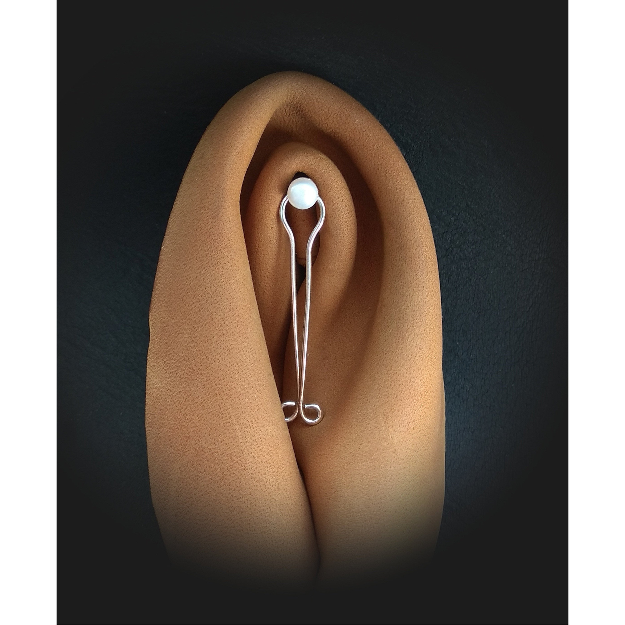 Non piercing Vagina Jewelry  Serling silver wire with real pearl — Image 9 of 11