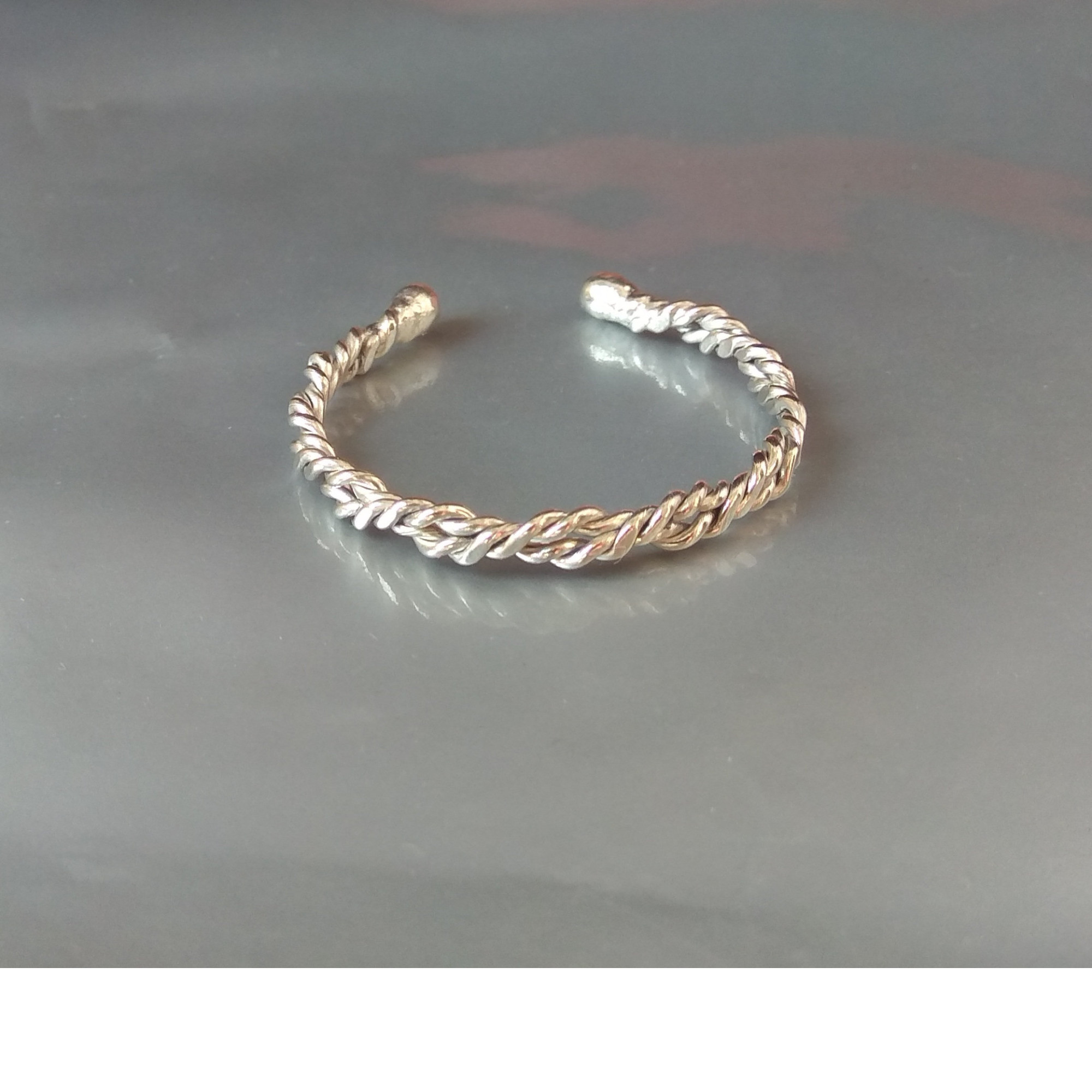 Twisted Sterling Silver Penis Ring – Adjustable Handmade Men’s Intimate Jewelry — Image 4 of 9