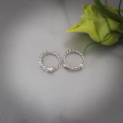 Twisted Sterling Silver Non-Piercing Nipple Rings