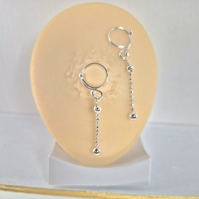 Solid Silver Nipple Rings with Dangles 