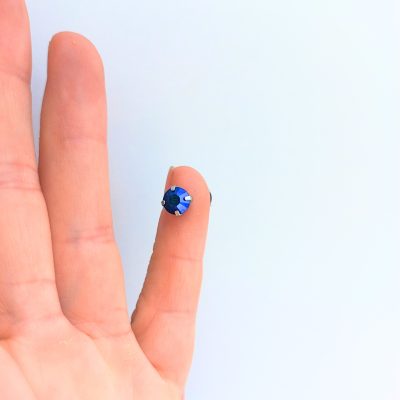 Fake nipple piercing  wih Blue crystal