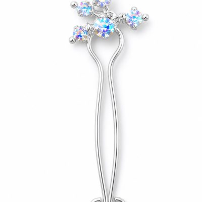 Sterling Silver Rainbow Crystal Fake Christina Piercing – Non-Piercing Intimate Jewelry