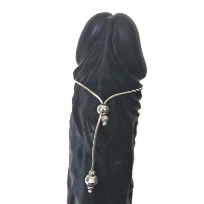 Sterling Silver Lasso Ring with Snake Chain and Silver Beads – Adjustable Handmade Men's Jewelry