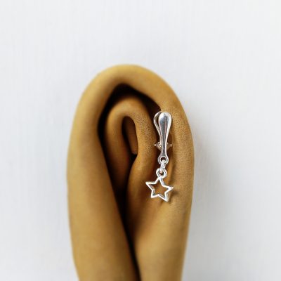 Star Clip-On Body Jewelry — Non-Piercing Sterling Silver