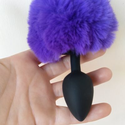 Purple Bunny Tail Anal Plug 