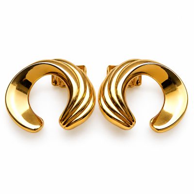 Vintage Monet Gold Clip-On Earrings | Retro  Statement Jewelry | Collectible 1980s Earrings
