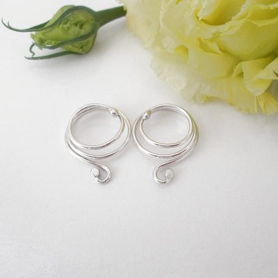Sterling Silver Spiral Nipple Rings – Non Piercing Adjustable Pair